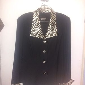 Two piece John Roberts zebra print dress suit